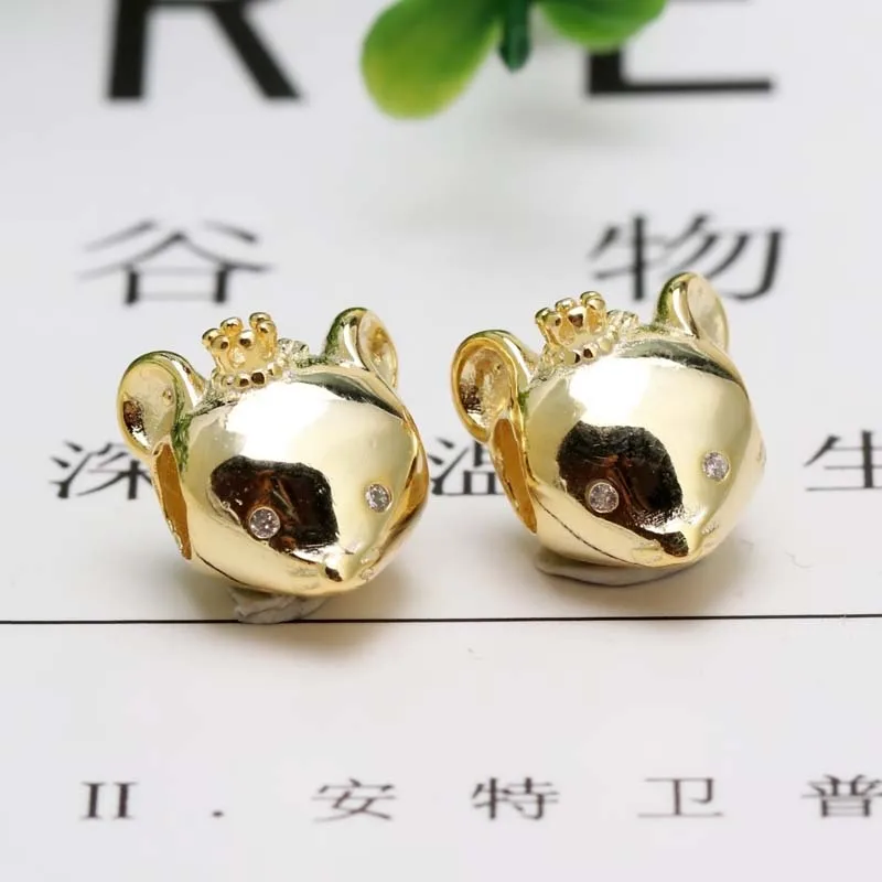 925 Sterling Silver Charms Beads Original Chinese Zodiac Gold Charm Dog  Monkey Fit Pandora Bracelets Necklace Jewelry For Women