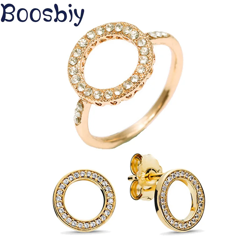 Boosbiy высококачественные комплекты украшений для женщин круглый фианит брендовые