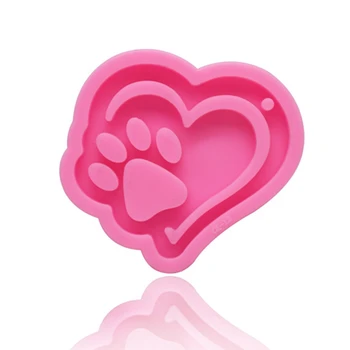 

Love Heart Bear Paw Keychain Casting Silicone Mould DIY Crafts Jewelry Pendant Making Tools Crystal Epoxy Resin Mold