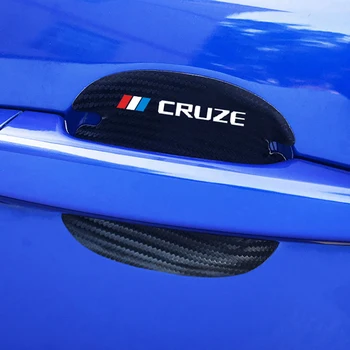 

For Chevrolet Cruze 2012 2017 Accessories 4pcs Car Handle Protection Sticker Carbon Fiber Leather Door Handle Sticker
