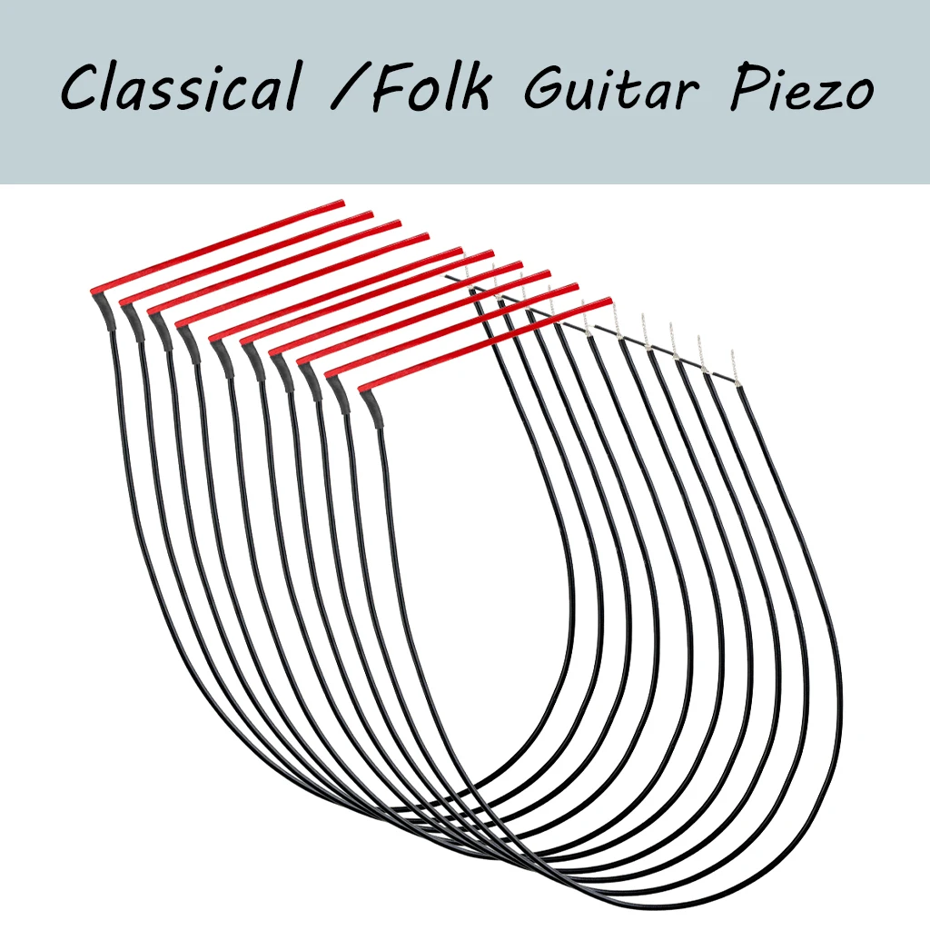 

10Pcs Ultrathin Red Pickup Under-Saddle Passive Piezo Film Pickup For Acoustic Guitar