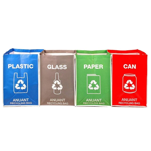 Bolsas Reciclaje Basura Colores Residuos Reutilizables Set 3 Vidrio  Plástico Papel Azul Amarillo Verde Hogar Cocina Jardín - AliExpress