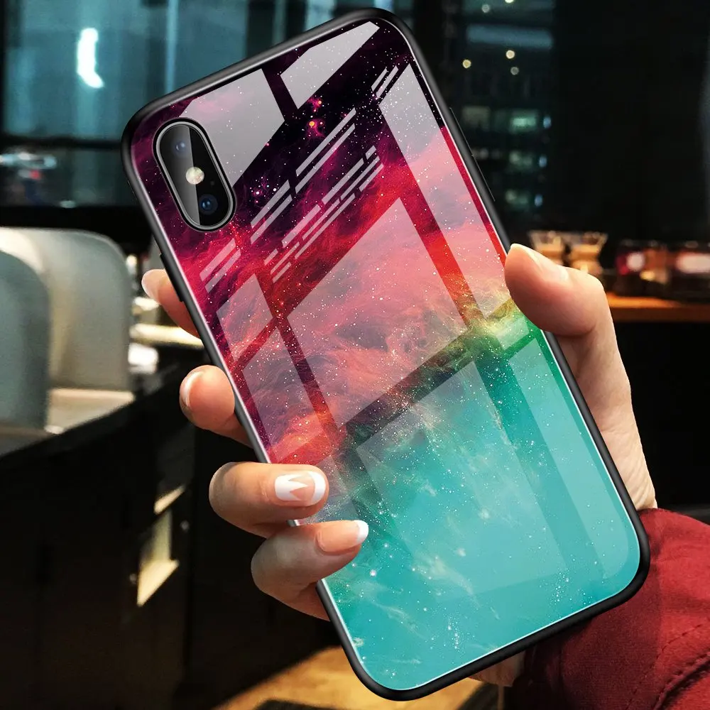 

Gradient marble Tempered Glass Case For iphone X XS XR XS Max Case For iphone 6 6S 7 8 Plus Phone Cases Cover Protective Fundas