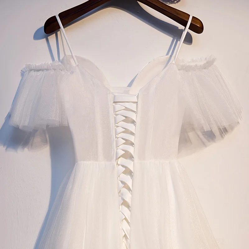 Crazying Sale Sweethearrt Evening Dresses Long DressVestido De Festa A-line White Evening Dress Short Sleeve High Quality