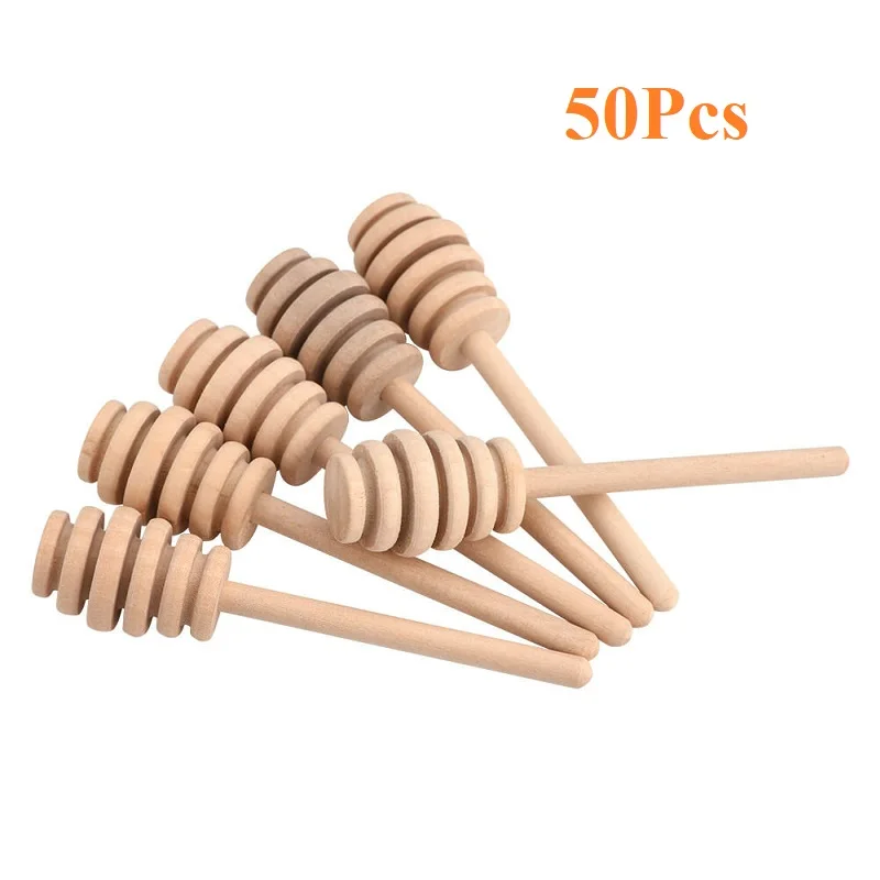 50 шт./компл. деревянный Мёд ковш Stick ложка Dip мешалка шейкер с длинной ручкой для Мёд, сироп