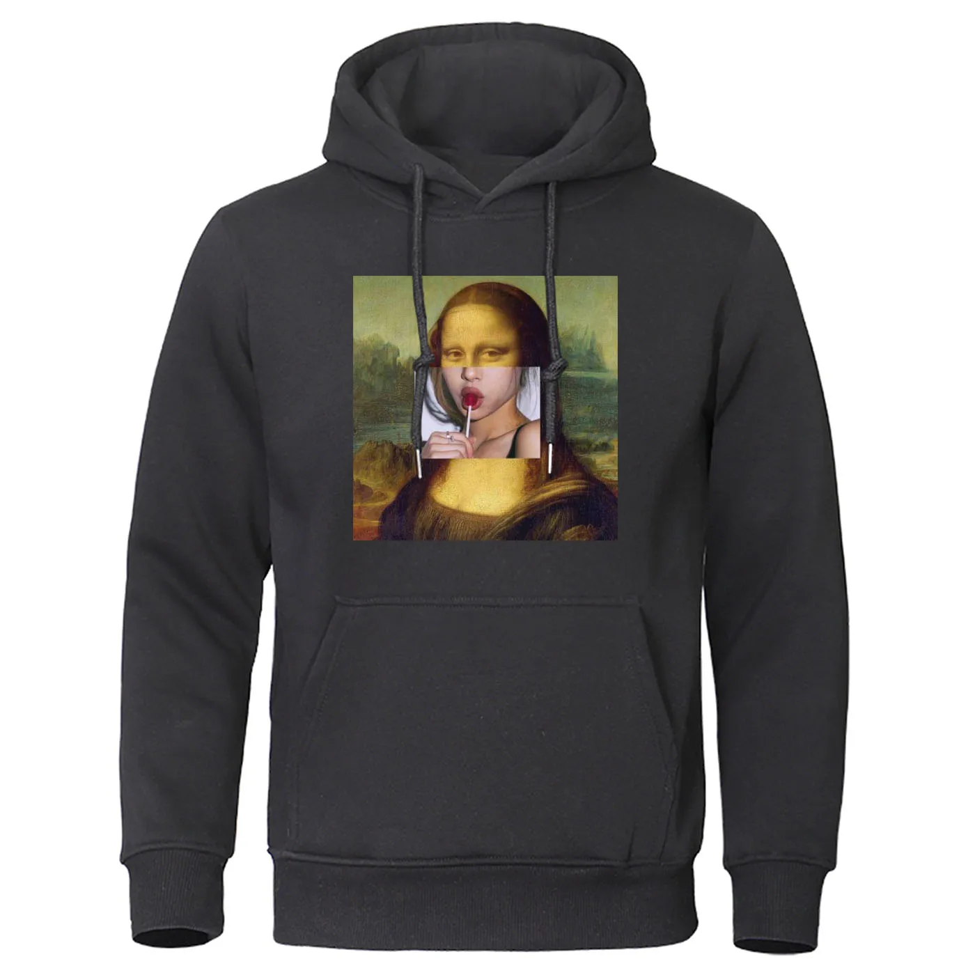 Gioconda Mona Lisa толстовки леденец толстовка с принтом губ весна осень Мужская одежда теплая толстовка хип хоп Уличная забавная Мужская пуловер