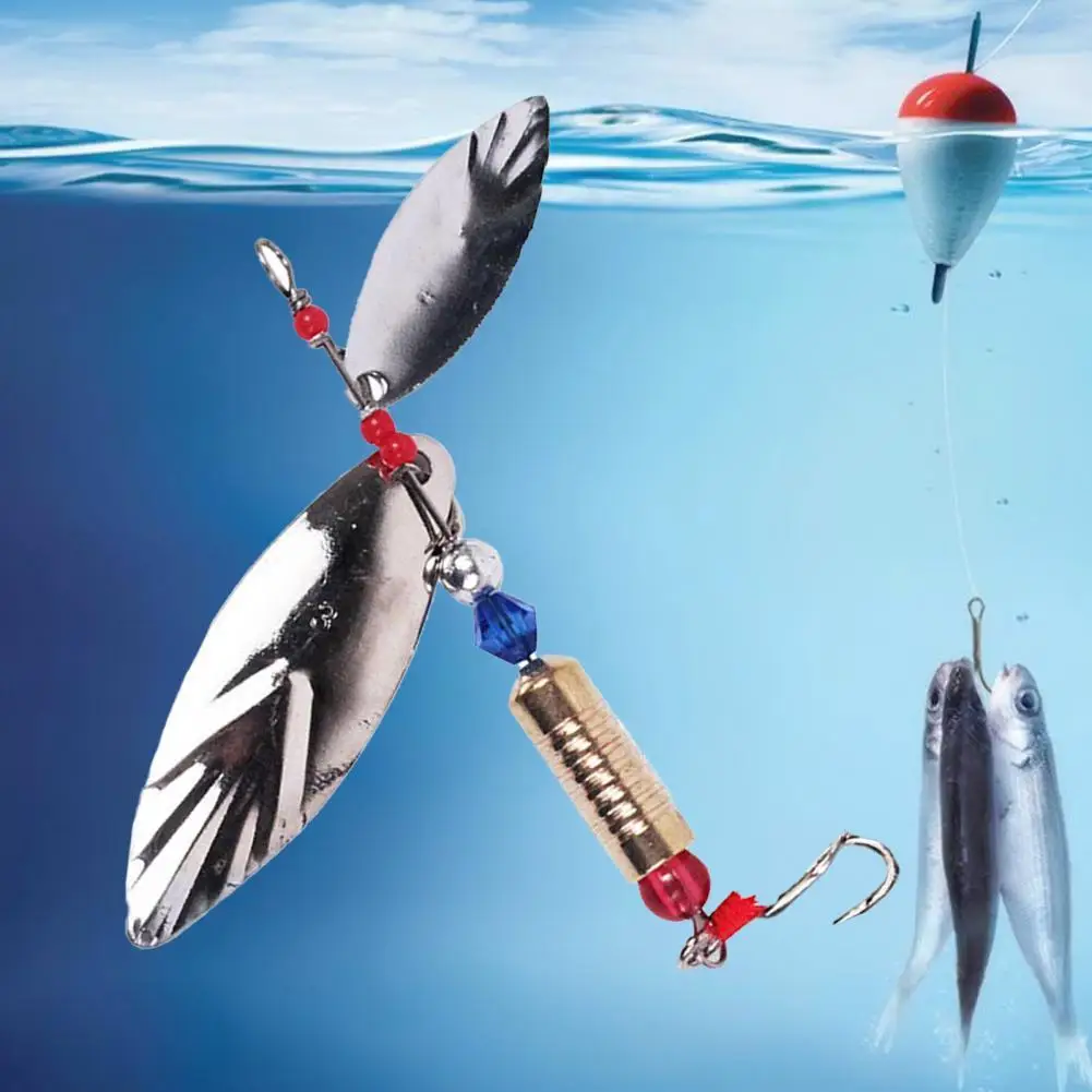 Spinnerbait rotatif à Surface brillante en métal, 10 pièces/ensemble