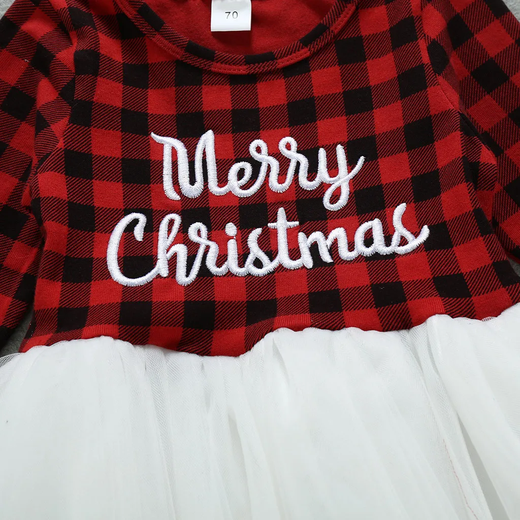 Платье для малышей Детский комбинезон на Рождество для девочек, топы, платье-пачка платья принцессы для малышей Модная одежда для девочек, M840