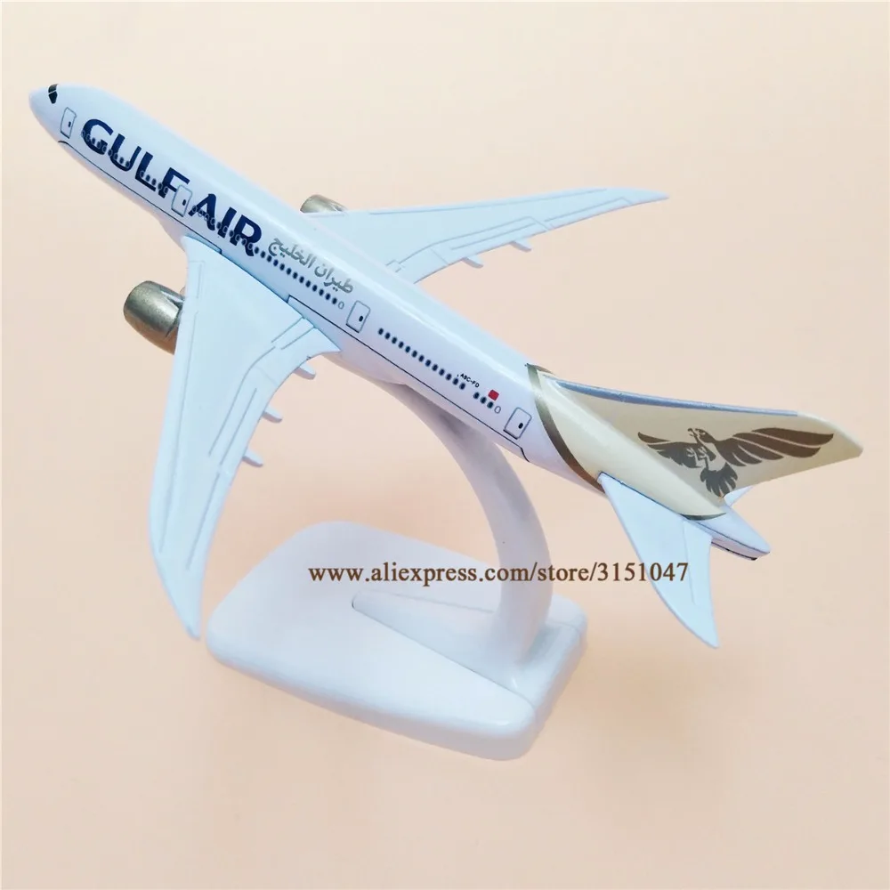 Alloy Metal GULF Air B787 Airlines Airplane Model GULF Boeing 787 Airways Plane Model Stand Aircraft Kids Gifts 16cm