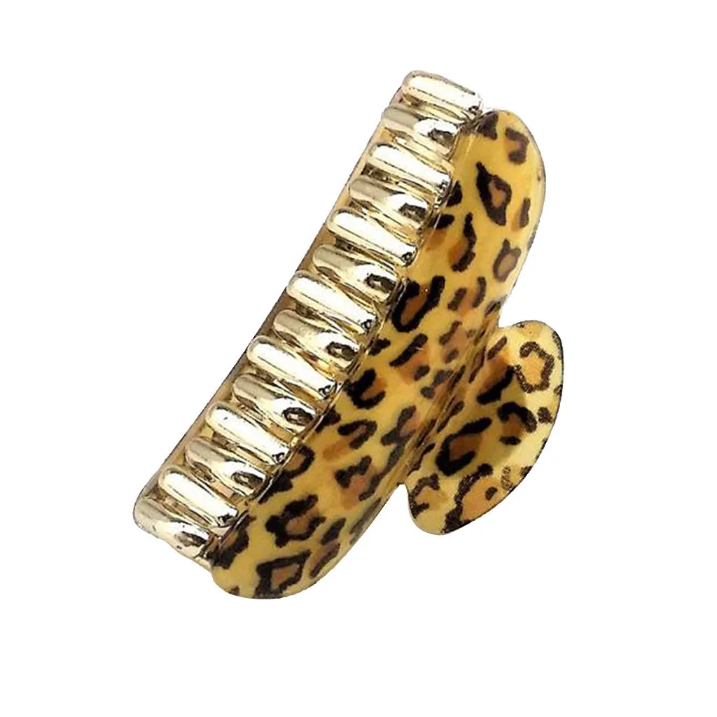 Women Leopard Large Hair Claw Grip Clips Pin Hair Clamps Clasp Makeup Tools