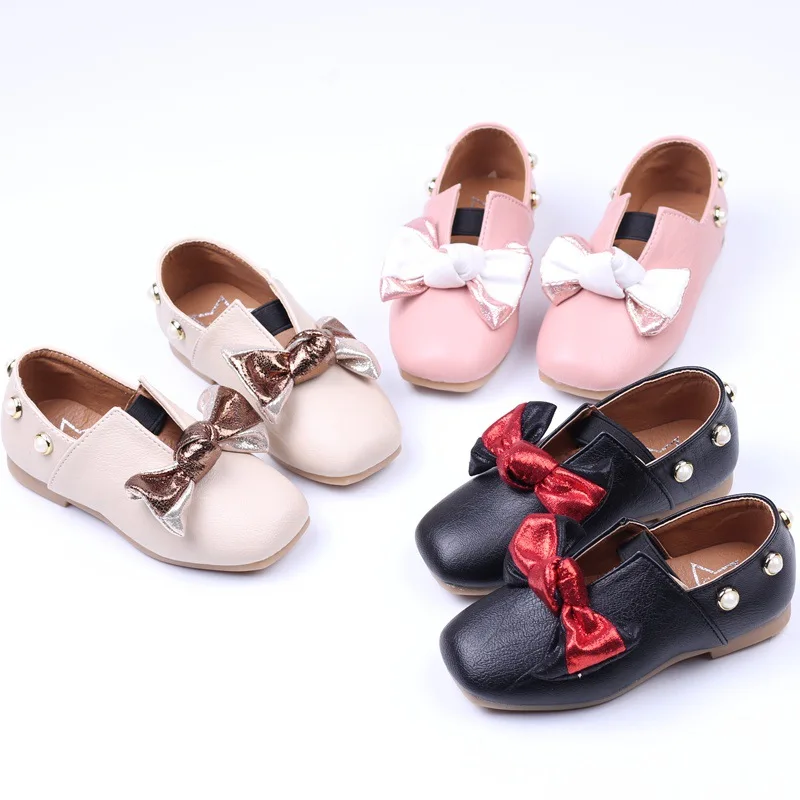 Jorkzaler/демисезонная детская обувь принцессы для девочек с большим бантом и заклепками; Водонепроницаемая детская обувь для малышей; обувь