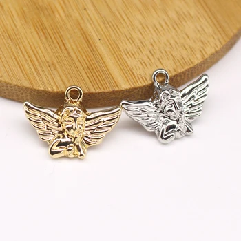 

10pcs New Gothic Wings Angel Gold Earring Alloy Charms Cupid Angel Necklace Bracelet Pendant Handmade Charm Jewelry Make
