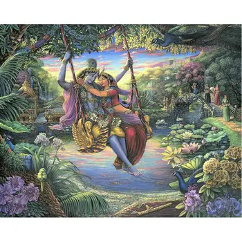 

Indian couple scenery Full round square drill, Diamond Painting Diamond Embroidery mosaic diamond picture rhinestones painting