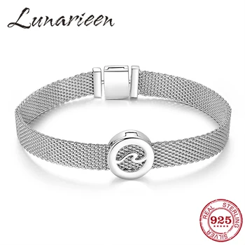 

2020 New 925 Sterling Silver Round shape Clip Bead Fine Bracelet Fit Original Reflexions Women Charms Bracelet Jewelry making