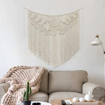 

Handcrafts Macrame Wall Hanging Tapestry Bohemian Woven Tapestry Geometric Art Living Room Home Background Nordic Decoration