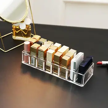 

Acrylic Cosmetic Storage Box Women 8 Grid Transparent Lipstick Powder Makeup Holder Organizer Storage Accessories