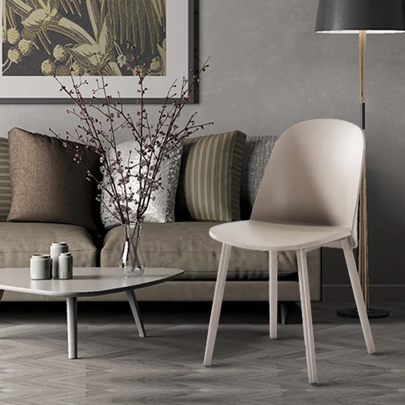 

Nordic Design Creative Casual Coffee Shop Furniture Dining Chair Office Plastic Minimalist Bedroom Study Comfortable Back Chair