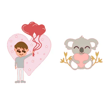 

Kokorosa Metal Cutting Dies Love Bird Koala Man Stencils for Scrapbooking DIY Photo Album Paper Card Decorative Craft Embossing