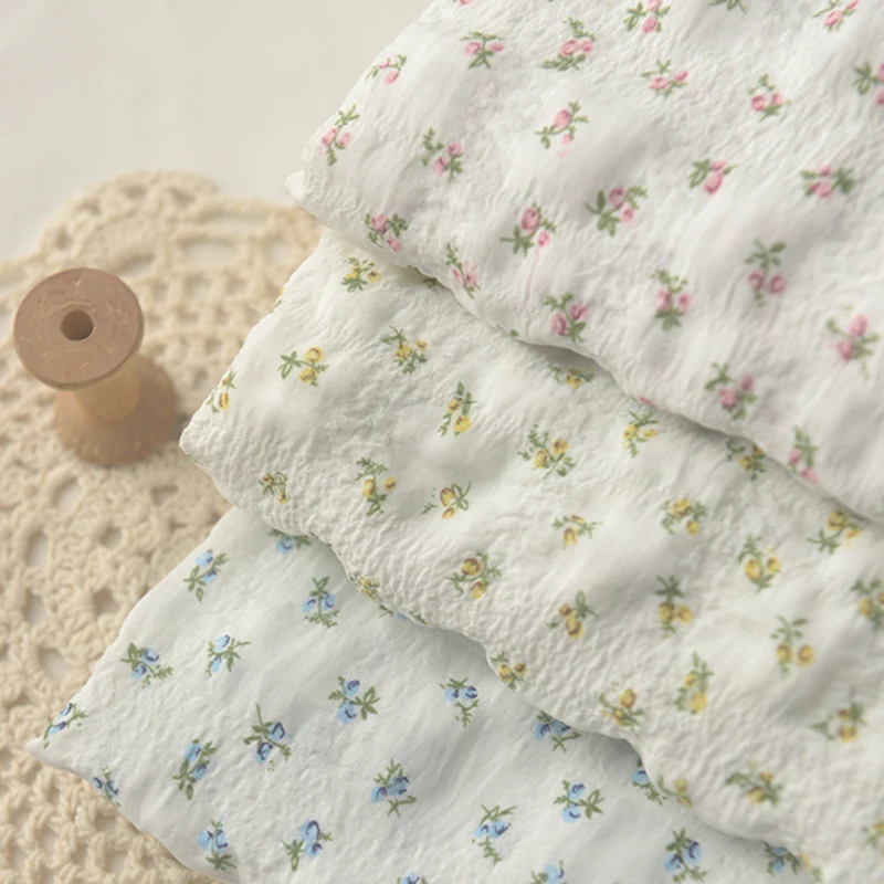 Tela De Crepe Con Estampado Floral Burbujas - 58 Pulgadas De Ancho, Ideal Para Vestidos Y Manualidades