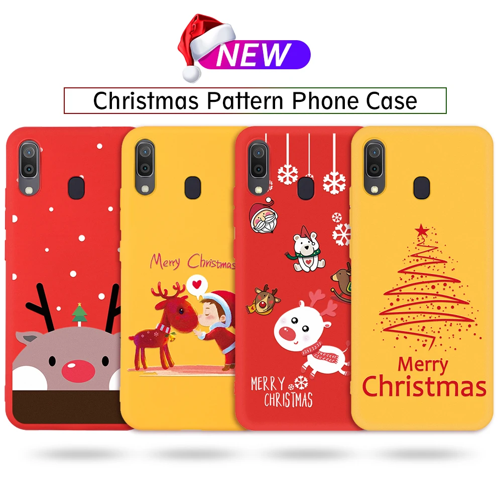 

Painted Phone Case For Samsung A70 A20 A30 A10 A50 A40 A7 A750 2018 Case Merry Christmas Gift Protective Shell A 70 20 50 30 A