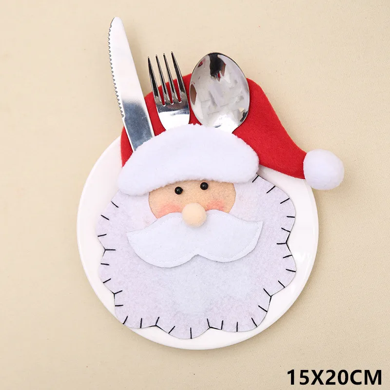 Новогодняя Рождественская шляпа посуда нож вилка коврик рождественские украшения рождественские украшения для дома Noel подарок - Цвет: 29-Big Santa Claus