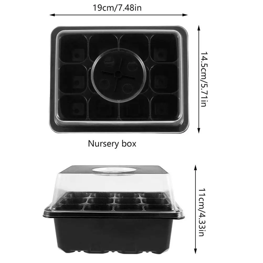 6 Pcs Greenhouse Propagation Box 12 Cells Plants Tray Indoor Mini Greenhouse Propagation Sets with Lid and Ventilation