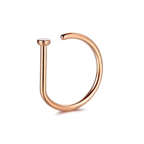 G23 Titanium Colorful D Shape Nose Hoop Rings Loop Ear Cartilalge Piercings Nostril Nariz Piercings Body Jewelry 18G 20G