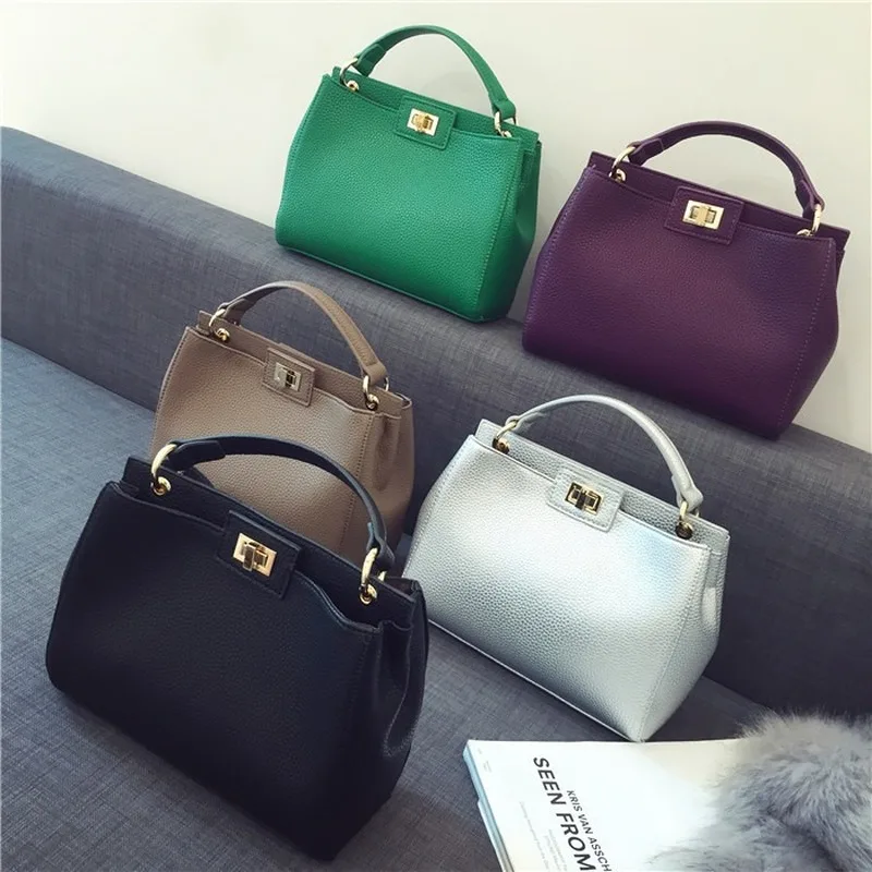 Bags for Women 2021 New Women's Bag Lychee Pattern Classic Kitten Bag Golden Lock Shoulder Messenger Ladies Bag