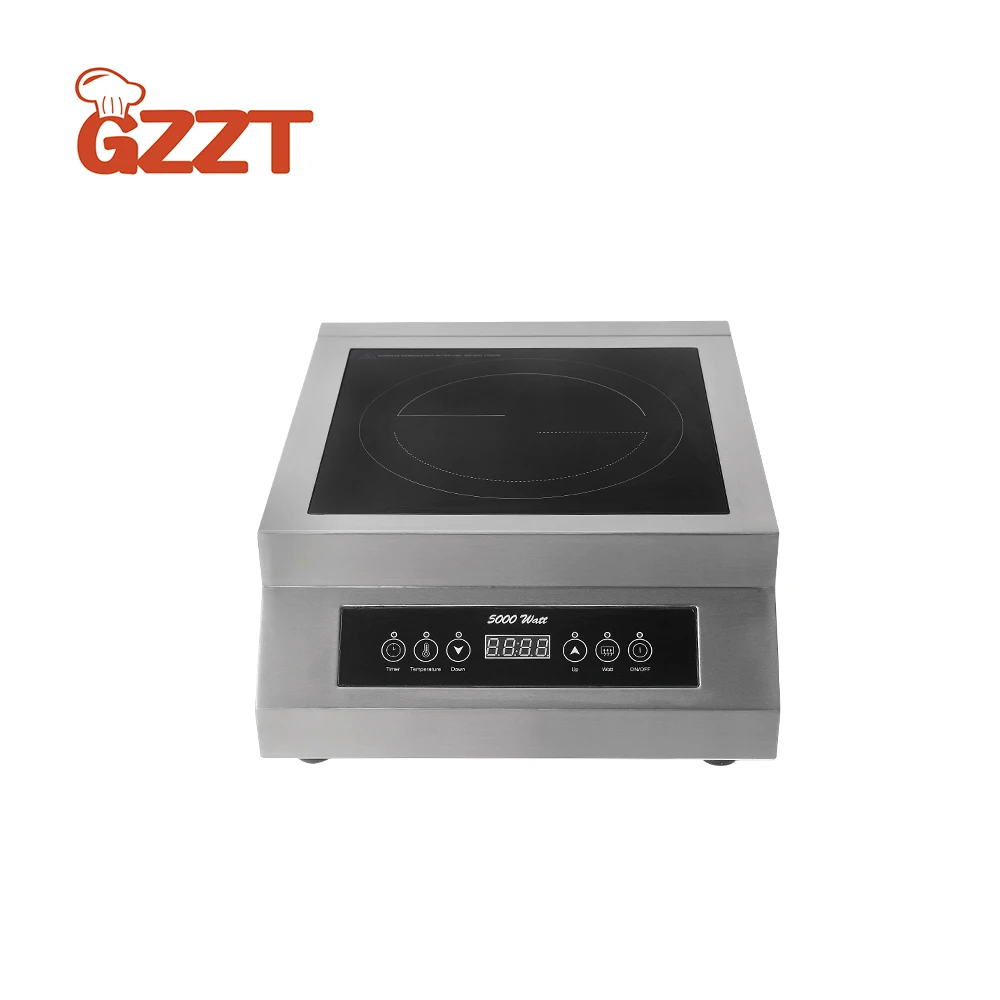 

GZZT 5000W Induction Cooker Ceramic Glass Stir Fry Flat Cooktop Touch Control Max 20KGS Bearing Load For Hotel Restaurant