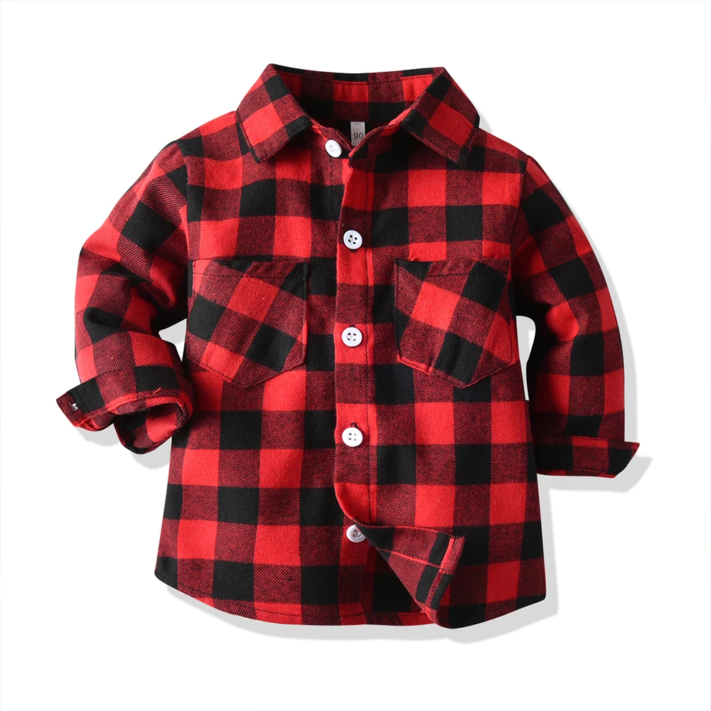 Tem Doger Autumn Winter Baby Shirts Boys Girls Tops Long Sleeves Plaid Shirts For Infant Casual Toddler Clothing Costume Blouse