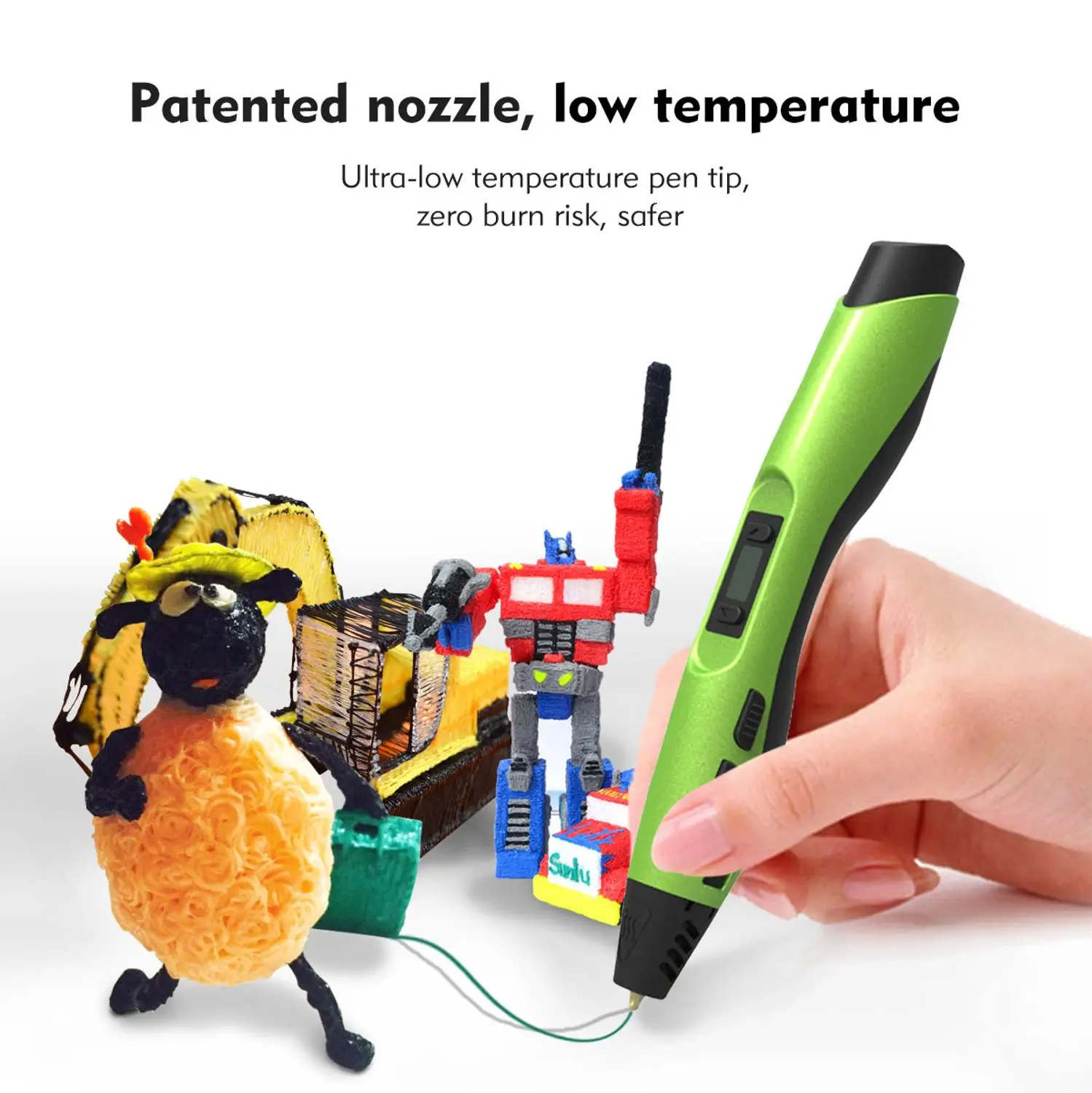 SUNLU 3D Ручка для печати SUNLU 300A ABS PCL PLA Filament 1,75 мм USB кабель сумасшедшие лучшие ручки для детей