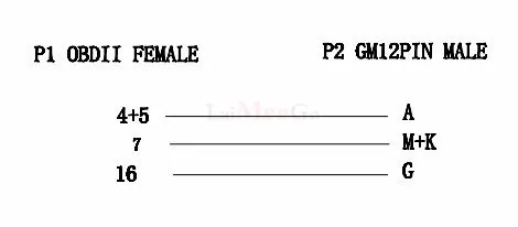 For GM12 OBD2 Adapter Cable for G-M 12 Pin to ODB2 16Pin Cable GM12 OBDII Connector OBD1 Auto Diagnosis Tool for GM 12 Pin 12Pin (3)