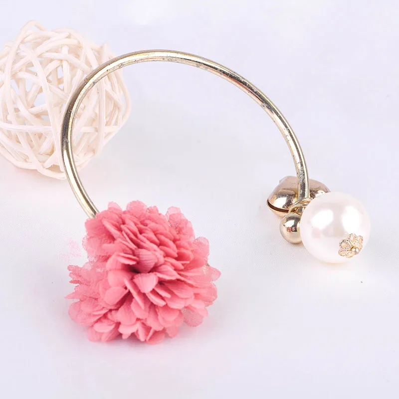 pink color Модный браслет для женщин ручной работы акриловый черный/белый/розовый цветной цветок браслет ювелирные изделия - Окраска металла: pink color