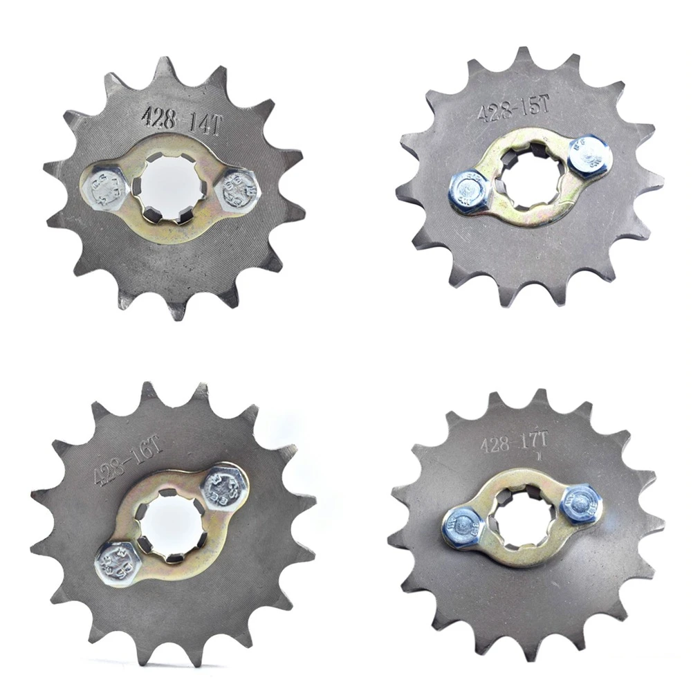 Motorcycle Front Engine Sprocket 14T 15T 16T 17T Teeth 17mm 428 Chain For 50cc to 125cc Dirt Bike ATV Go Kart Quad Pitbike Buggy