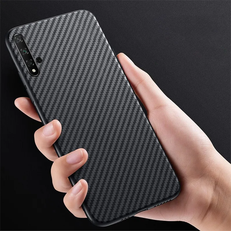 Чехол из углеродного волокна для Huawei P20 Pro P30 Lite Mate 20 30 Honor Play Y9 2018 Ультратонкий