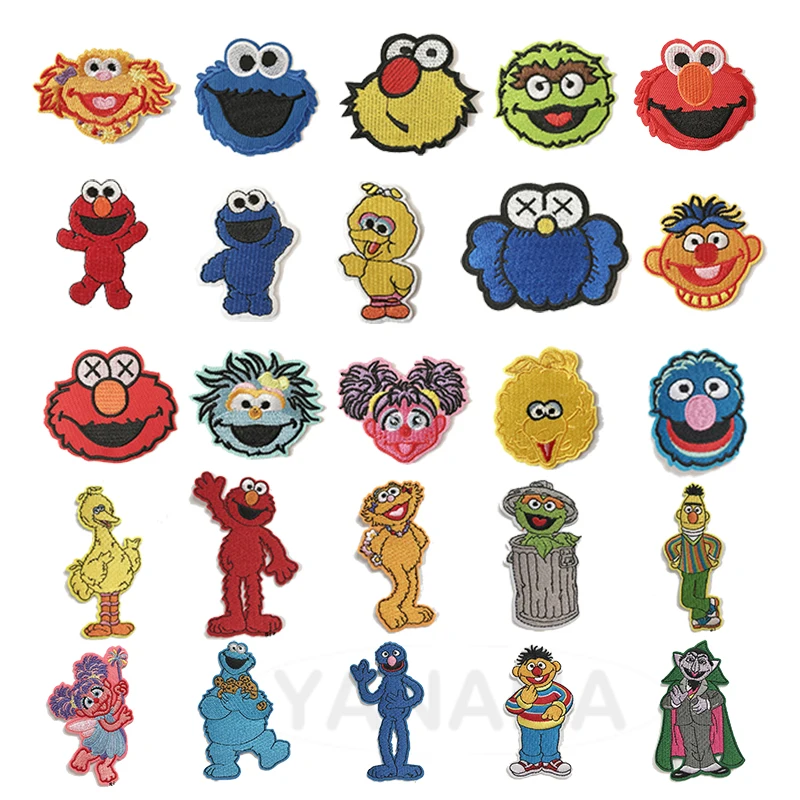 

Every kind of Lovely Muppet Babies Cartoon doll Smiling face portrait Iron on Embroidered clothes stickers DIY clothes