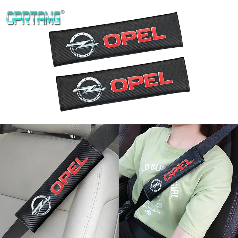 

2Pcs Car Styling Carbon Car Fiber Brand Logo Safety Shoulder Belt For Alpha Opel Renault Kia Mitsubishi Ford Dacia Audi BMW Seat Mini Benz Chevrolet