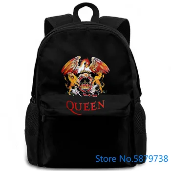 

Queen Crest Classic Rock Band Freddie Mercury Black Mens Brand Male Slim Fit women men backpack laptop travel school adult