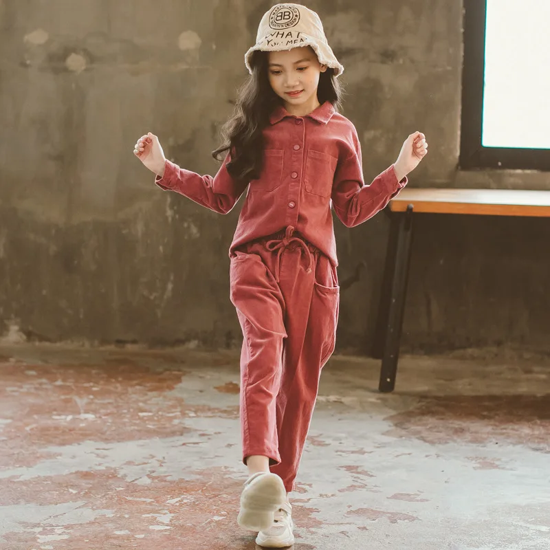 

Girls Corduroy Set 2020 Autumn New Style Children Two-Piece Set Korean-style Clothes Female Students Big Boy Fashion Clothing