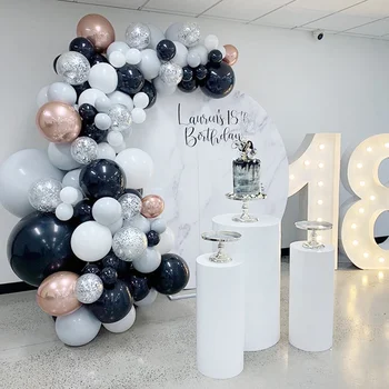 

73pcs Black White Grey Balloons Garland Arch Kit 4D Rose Gold Ballon Birthday Wedding Baby Shower Anniversary Party Decorations