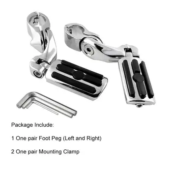 

Adjustable Motorcycle Pedal Highway Foot Pegs Peg 1 1/4\" 32mm Aperture Long Pats E7CA