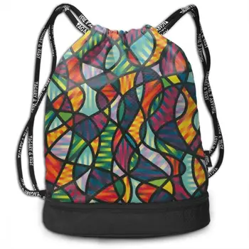 

NOISYDESIGNS Landscape Graffiti Backpack School Girls Boys Small Drawstring Bag Print Women's Storage Shoulder Bags School Bag