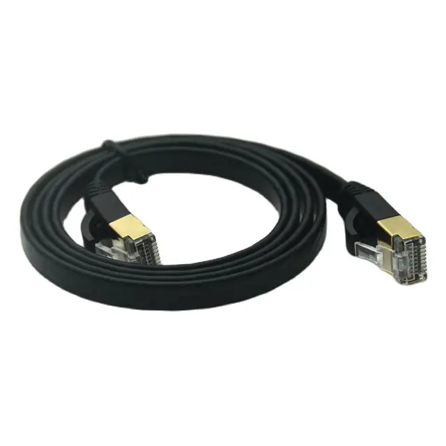Cavo Ethernet Cat 7 Piatto 40m - 10Gbps, Schermato, Per Esterno/Interno, Bianco, Con Clip