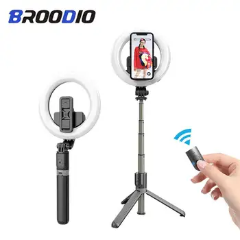 

Bluetooth Selfie Stick Tripod Holder For Phone Portable Extendable Foldable For Smartphone Tripod Mobile With Ring Light Selfie