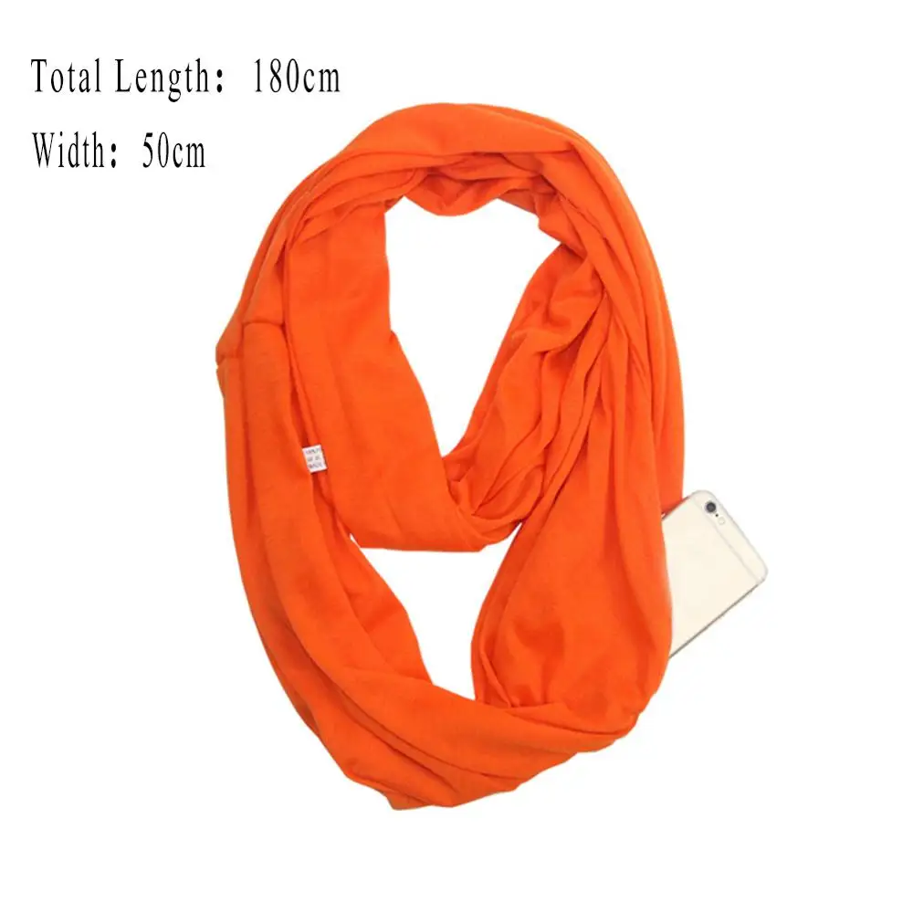 Новое поступление, Портативный Женский шарф с карманами на молнии, зимний мягкий теплый шарф-трансформер, шарфы для путешествий