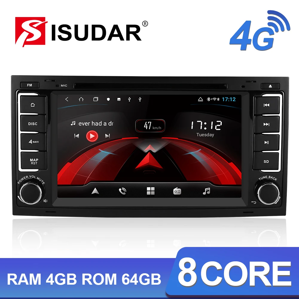 Online Isudar H53 4G Android Auto Radio 2 Din para Volkswagen Touareg coche reproductor de DVD Multimedia Octa Core RAM 4GB ROM de 64G DSP Cámara DVR