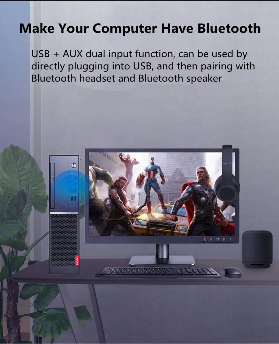 Transmisor Bluetooth 5,0 + EDR, adaptador de Audio para TV, PC,  auriculares, Jack de 3,5 MM, AUX, USB, adaptador inalámbrico de música  estéreo, Plug & Play - AliExpress