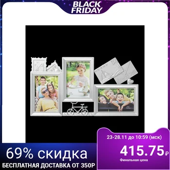 

Photo frame plastic for 3 photos 10x15 cm "Letters" silver 23x42 cm 3930115