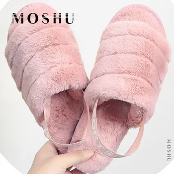 

Fluffy House Slippers Women Winter Fur Slides Female Warm Faux Indoor Shoes Woman Flat Sandals Zapatos De Mujer