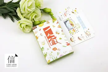 

Lovers Letter Postcard "One Person Eat" Gourmet Watercolor Collection Art Lenticular Recycled Recordable 143*93mm30pcs